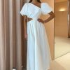 Women Dress Hire AU Pregnancy Friendly | By Nicola Gabriella Asymmetrical Midi Dress-White