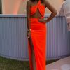 Women Effie Kats Wedding Guest | Effie Kats Lana Gown-Neon Orange