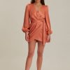 Women Finders Keepers Party | Finders Keepers Brigita Long Sleeve Mini Dress-Terracotta