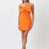 Women Bianca & Bridgett Wedding Guest | Bianca & Bridgett Rebecca Bow Mini Dress-Orange