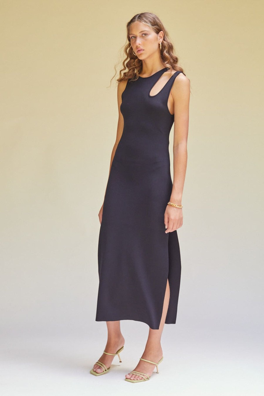 Women Suboo Engagement | Suboo Quin Sleeveless Cut Out Midi Dress-Black