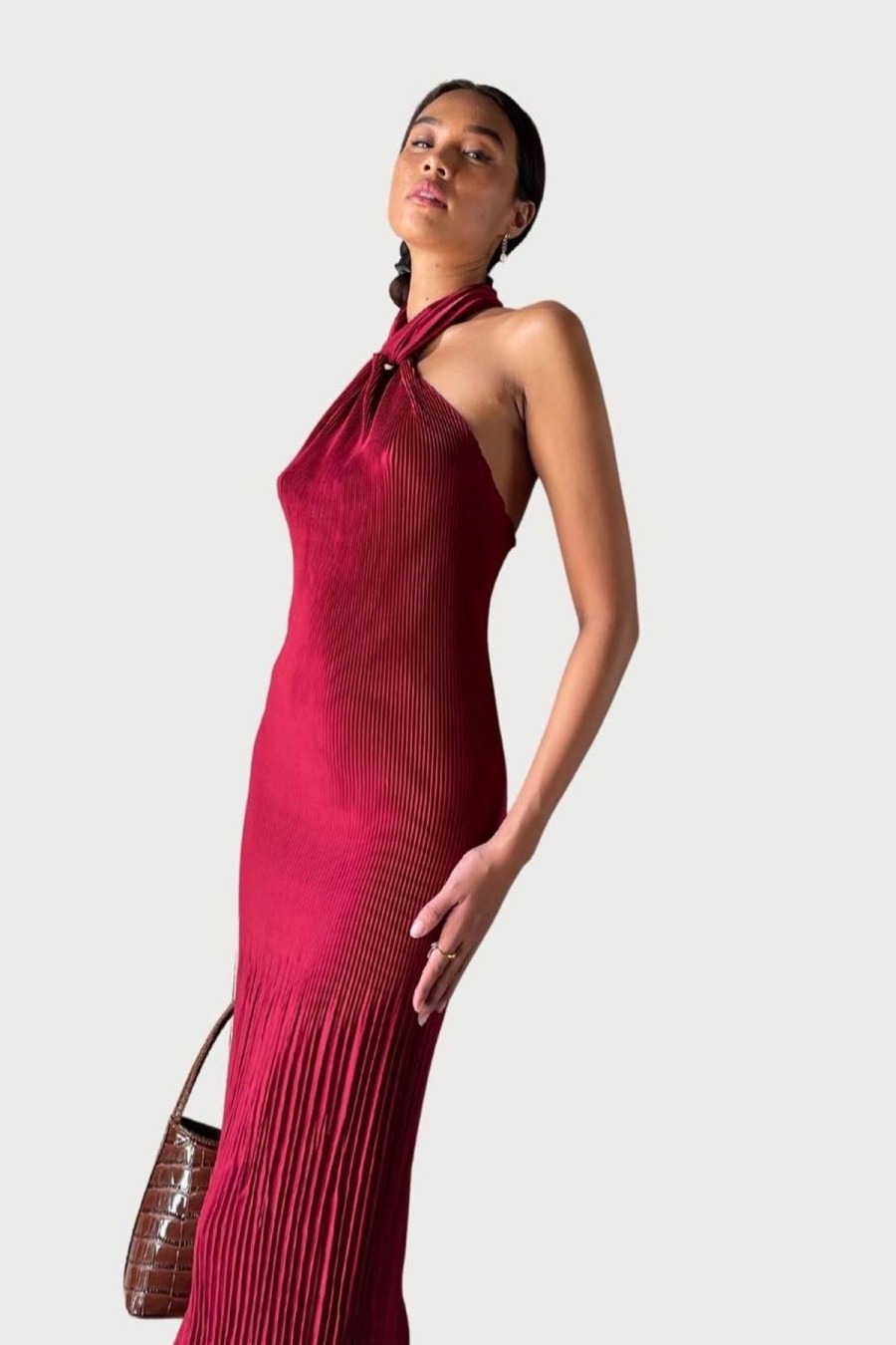 Women L'idee Wedding Guest | L'Idee Soiree Pleated Halter Dress-Ruby