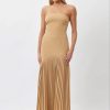 Women Bianca & Bridgett Wedding Guest | Bianca & Bridgett Mara Pleated Dress-Beige