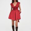 Women For Love & Lemons Party | For Love & Lemons Rose Mini Dress-Red