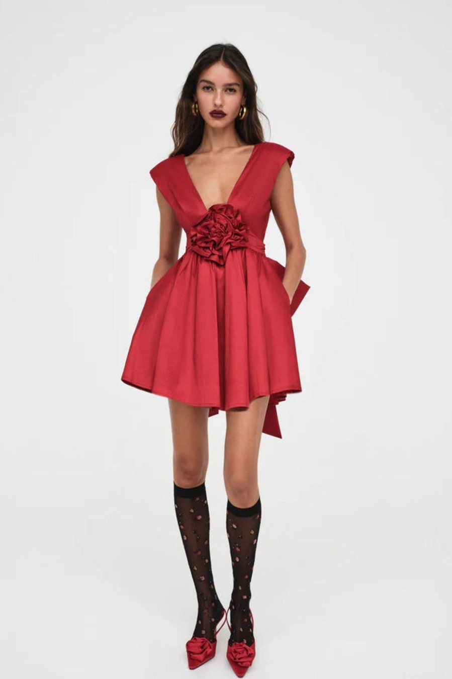 Women For Love & Lemons Party | For Love & Lemons Rose Mini Dress-Red