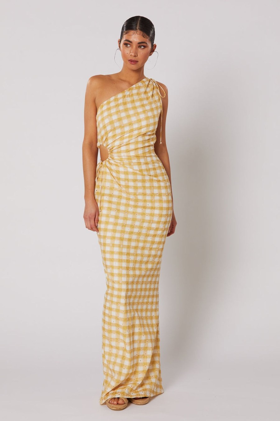 Women Winona Wedding Guest | Winona Amberette One Shoulder Dress-Mustard