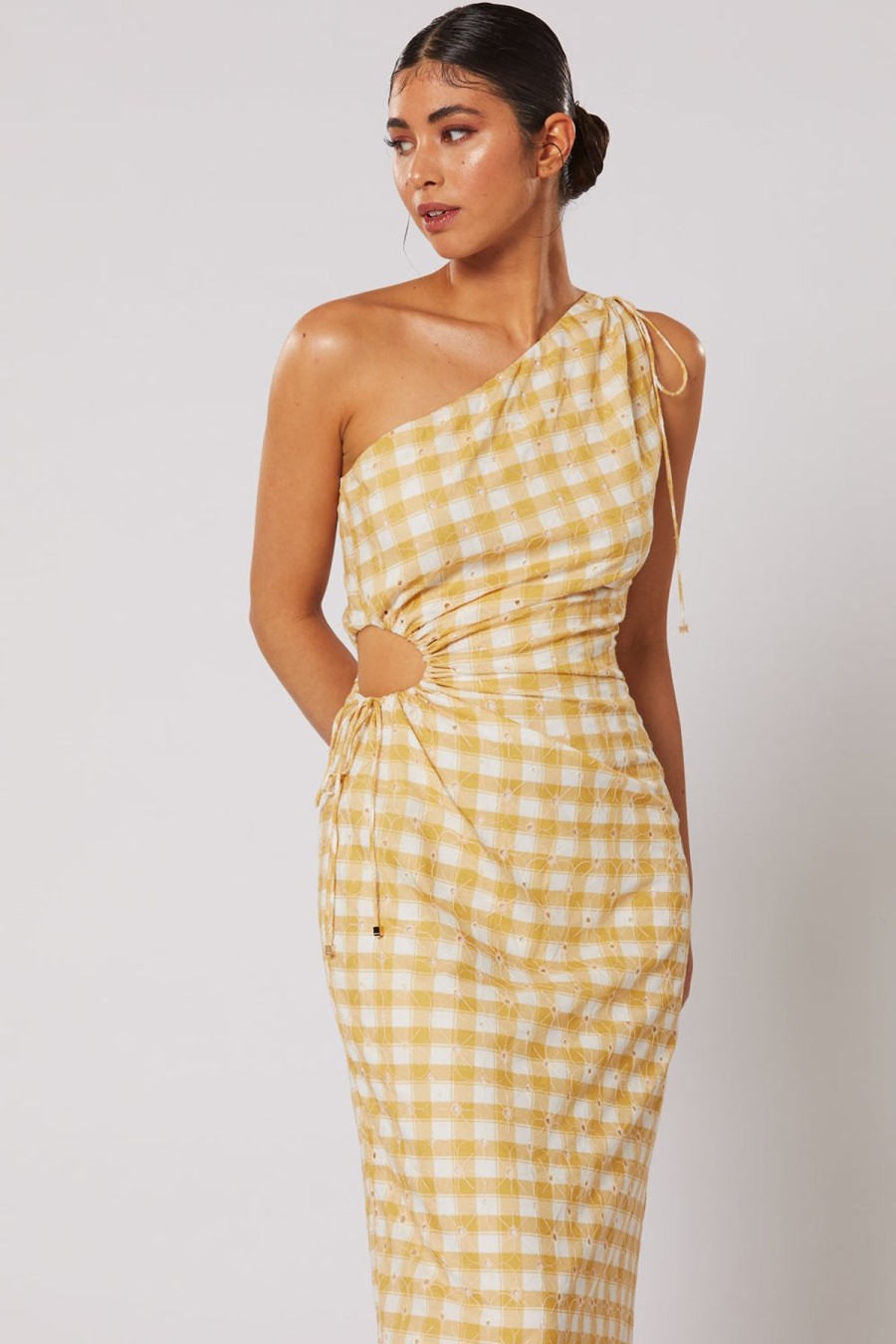 Women Winona Wedding Guest | Winona Amberette One Shoulder Dress-Mustard