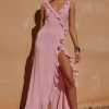 Women Dress Hire AU Wedding Guest | Runaway The Label Suzannah Maxi Dress-Pink