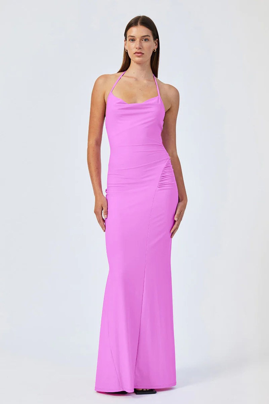 Women Suboo Wedding Guest | Suboo Ivy Deep Cowl Neck Maxi Dress-Fuchsia