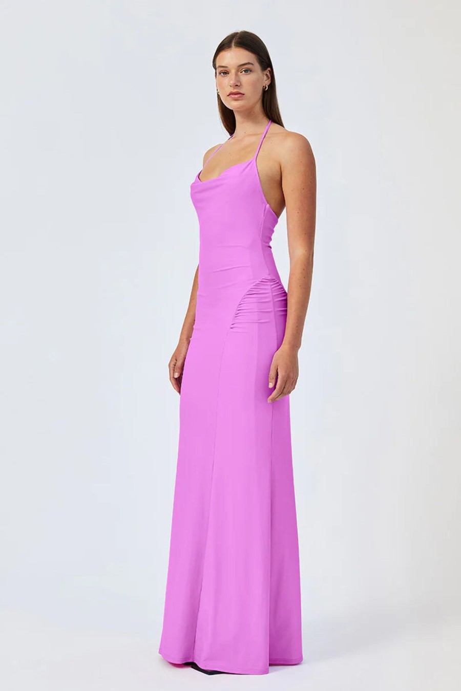 Women Suboo Wedding Guest | Suboo Ivy Deep Cowl Neck Maxi Dress-Fuchsia