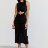 Women Third Form Wedding Guest | Third Form Marble Draw In Midi Dress-Washed Black