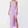 Women Suboo Wedding Guest | Suboo Andy Asymmetric Ruched Slip Dress-Lavender