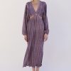 Women Suboo Wedding Guest | Suboo Ana Balloon Sleeve Maxi Dress-Pink Metallic