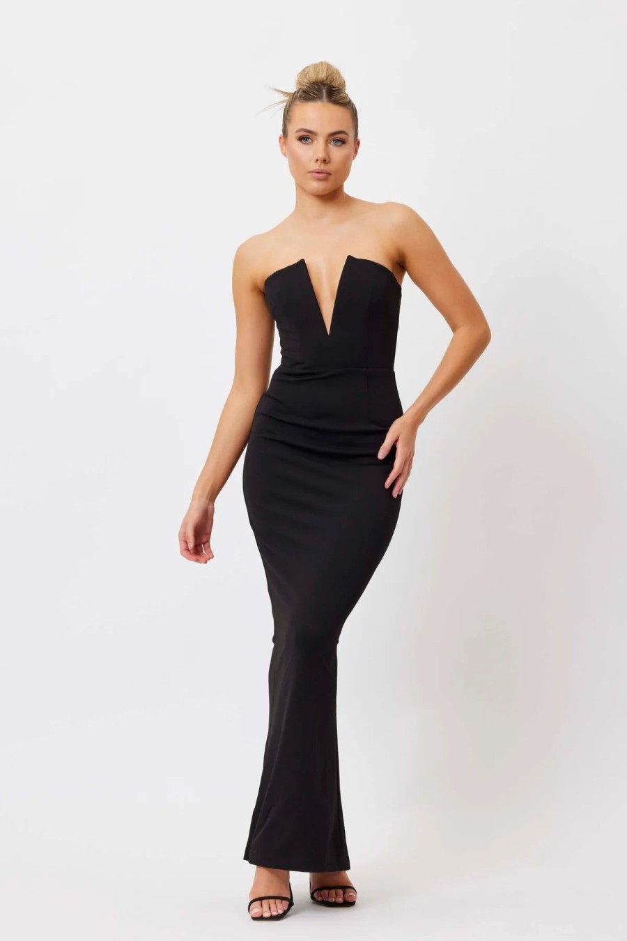 Women Bianca & Bridgett Wedding Guest | Bianca & Bridgett Avery V Neck Dress-Black