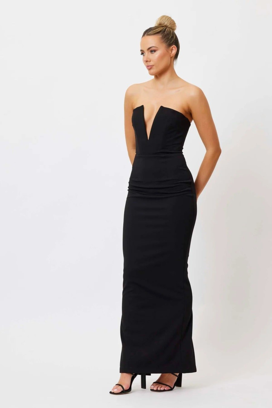 Women Bianca & Bridgett Wedding Guest | Bianca & Bridgett Avery V Neck Dress-Black