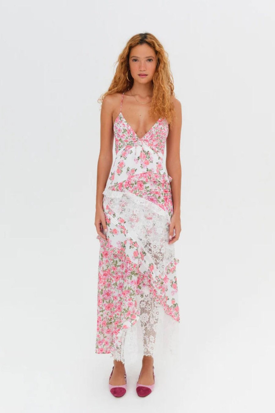 Women For Love & Lemons Party | For Love & Lemons Rosalyn Maxi Dress-Pink