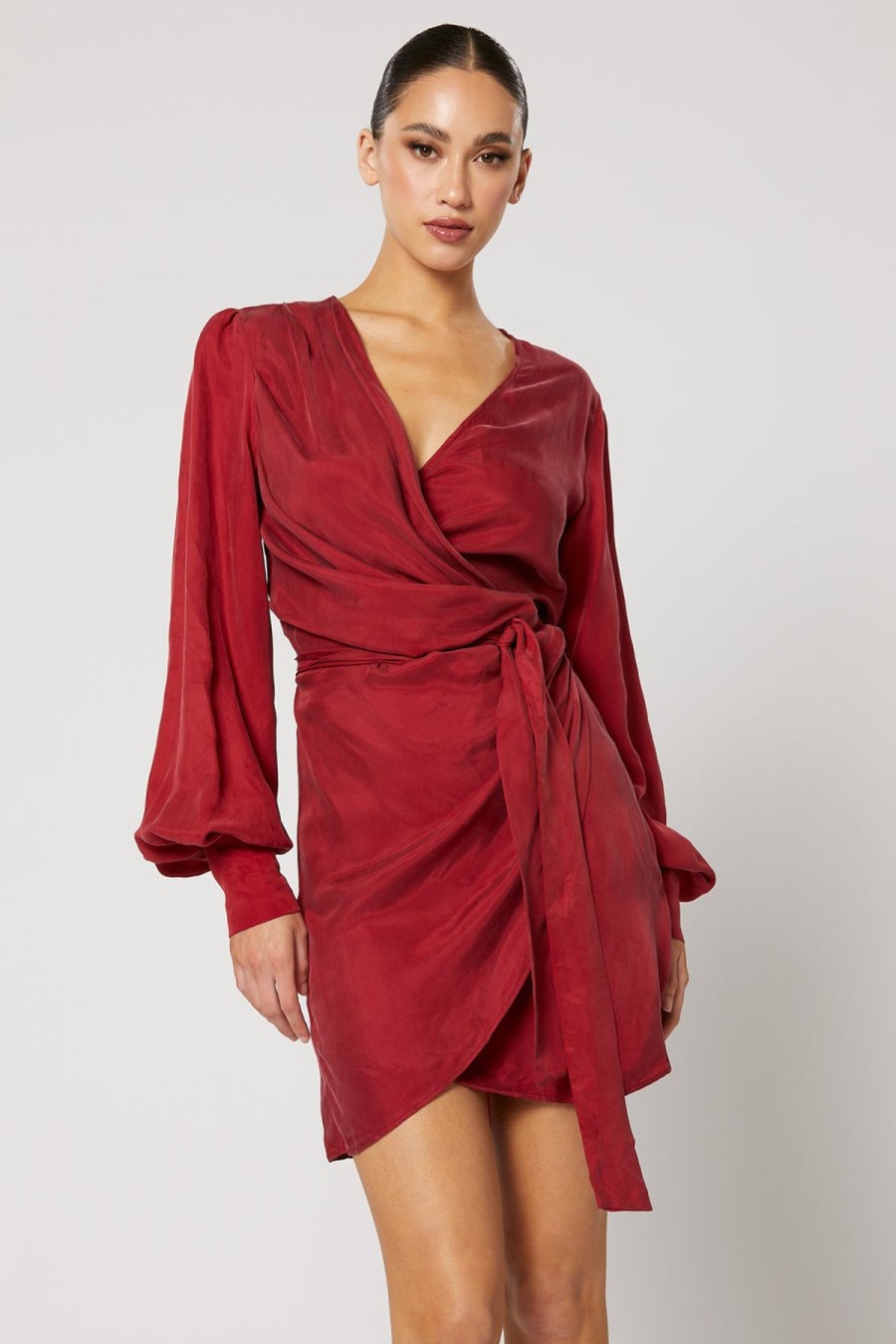 Women Winona Wedding Guest | Winona Aquila Wrap Dress-Wine