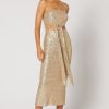 Women Winona Wedding Guest | Winona Valle Midi Dress-Gold