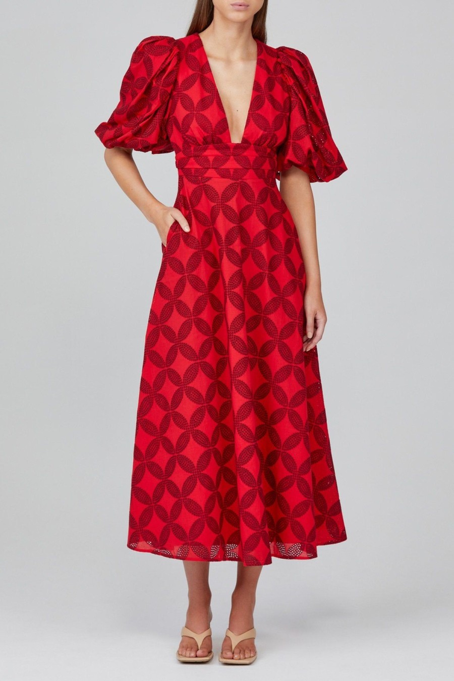 Women Acler Wedding Guest | Acler Hamilton Dress-Red Mix