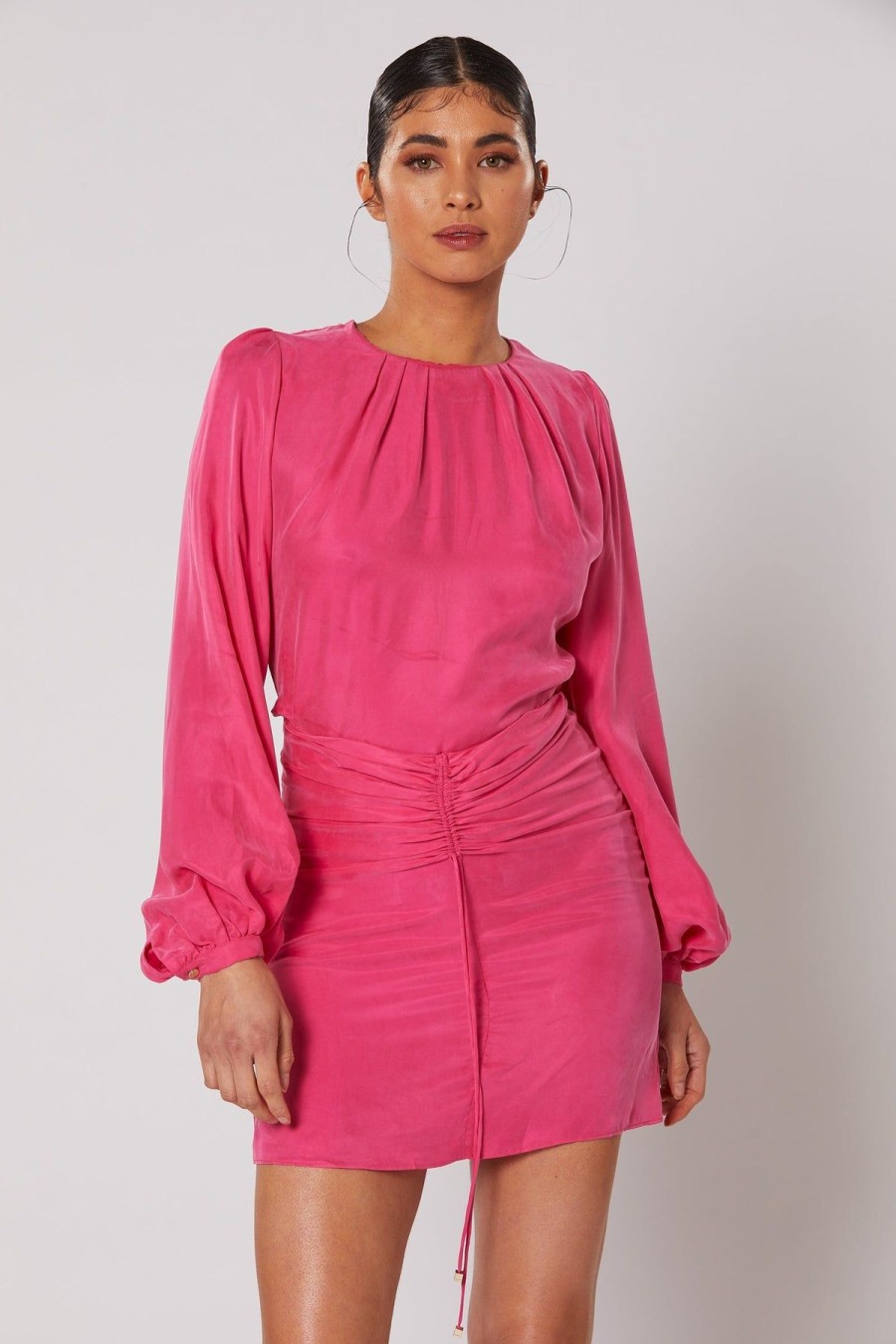 Women Winona Wedding Guest | Winona Cerise Short Dress-Hot Pink