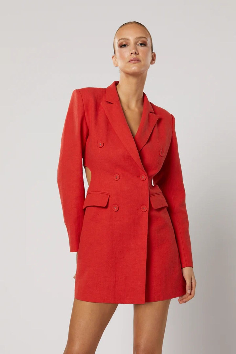 Women Winona Wedding Guest | Winona Rhoses Blazer Dress-Red