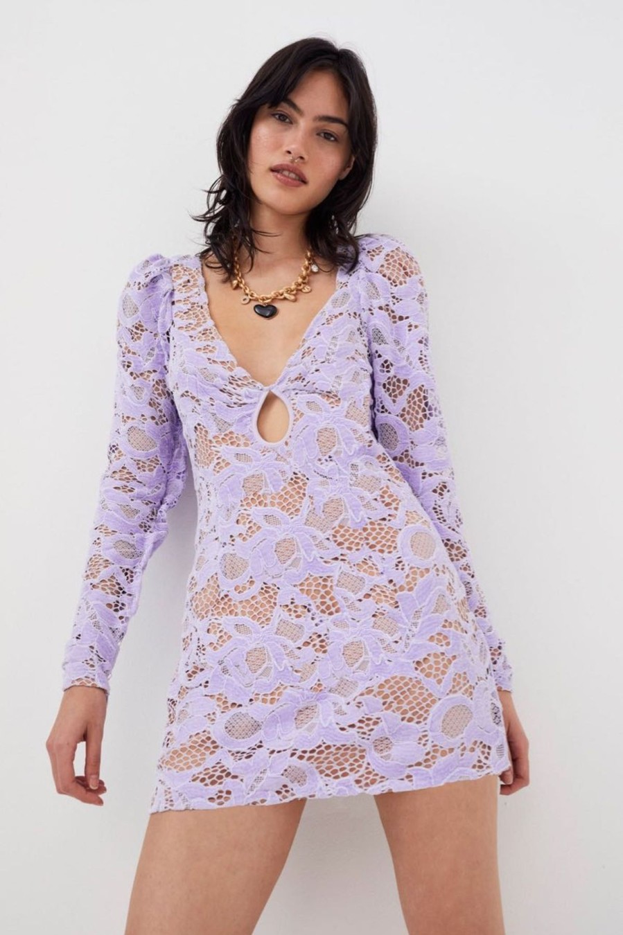 Women For Love & Lemons Party | For Love & Lemons Rosemary Mini Dress-Purple