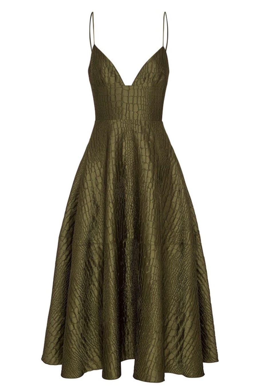 Women Dress Hire AU Wedding Guest | Alex Perry La Verne Dress-Khaki