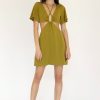 Women Third Form Party | Third Form Double Crossed Tee Dress-Chartreuse