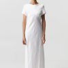 Women Third Form Wedding Guest | Third Form Satin Bias Maxi Tee Dress-Powder White