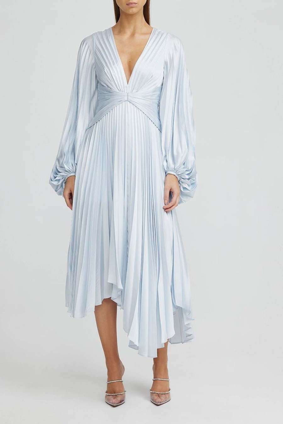 Women Acler Wedding Guest | Acler Palms Pleat Dress-Sky Blue