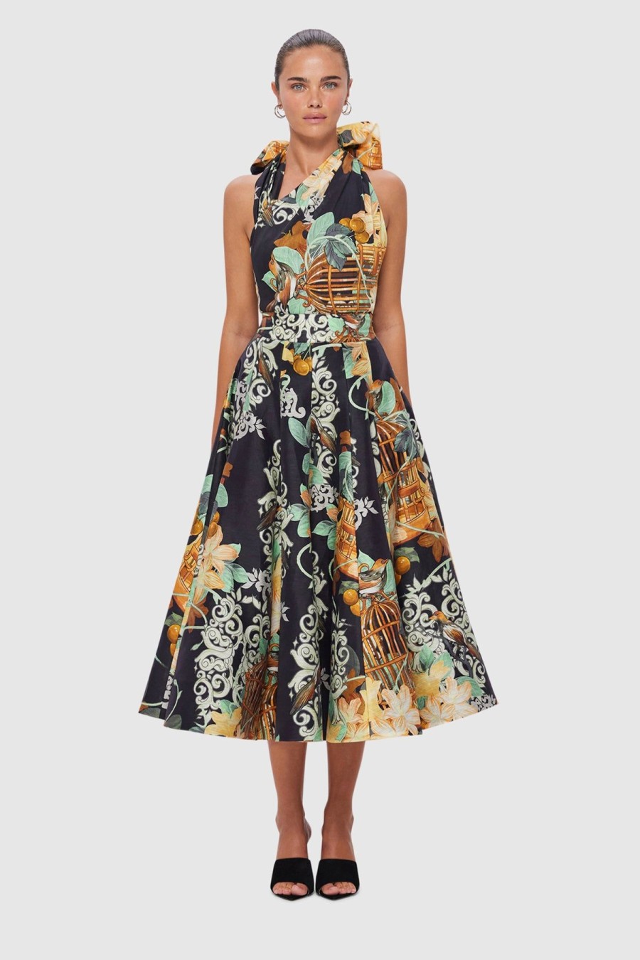 Women Leo Lin Skirts | Leo & Lin Myla Midi Skirt-Azalea Print In Twilight