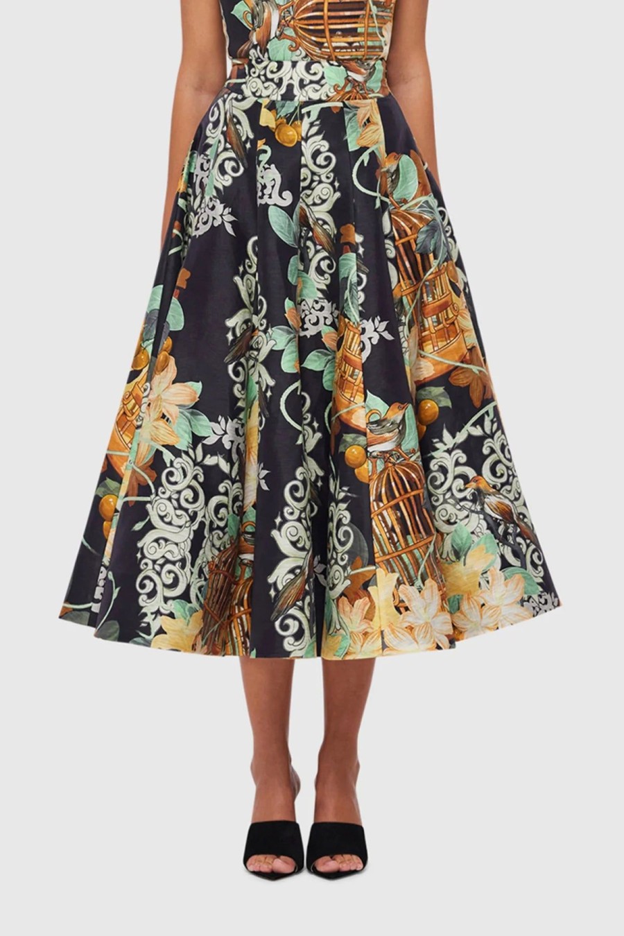 Women Leo Lin Skirts | Leo & Lin Myla Midi Skirt-Azalea Print In Twilight