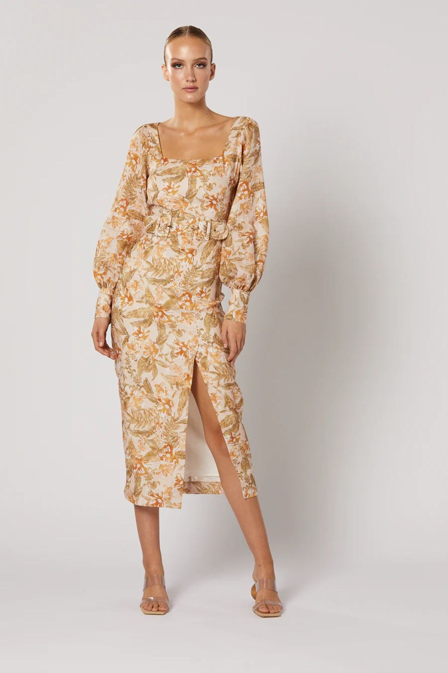 Women Winona Wedding Guest | Winona Brea Long Sleeve Midi Dress-Print