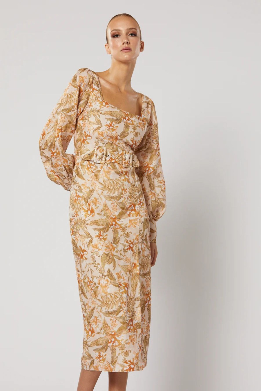 Women Winona Wedding Guest | Winona Brea Long Sleeve Midi Dress-Print