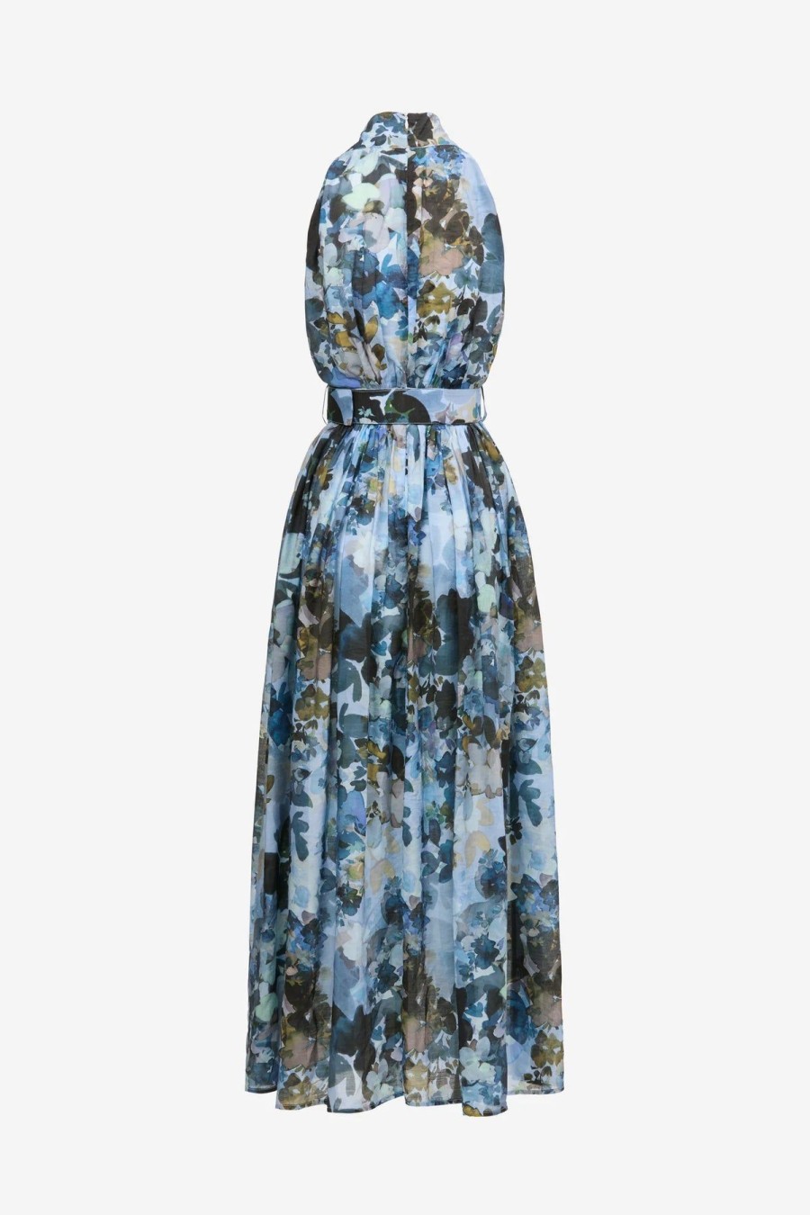 Women Sofia Irina Race Day | Sofia Irina Halter Neck Maxi Dress-Blue Floral Print