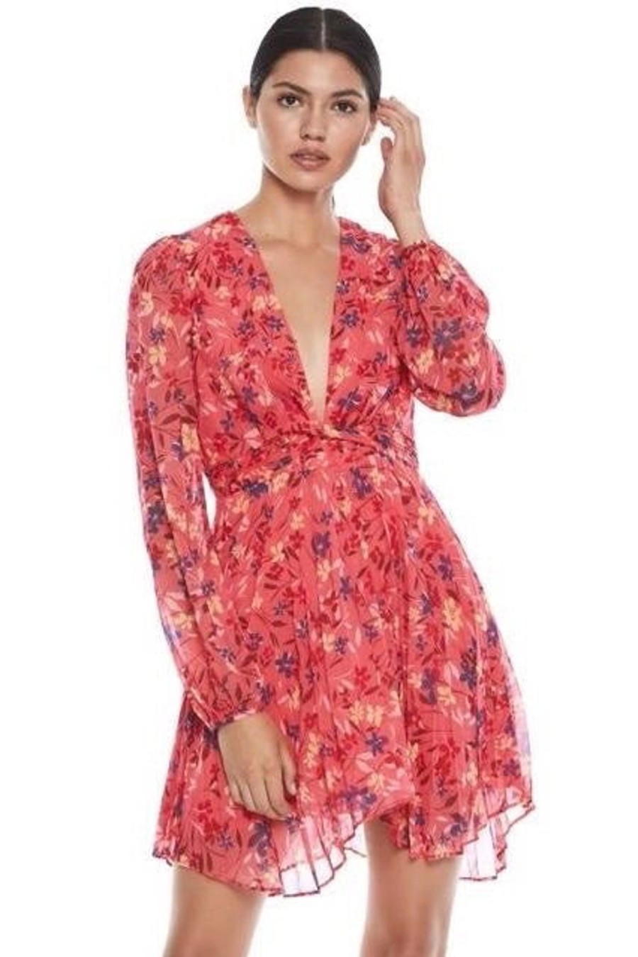 Women Talulah Wedding Guest | Talulah Daze Long Sleeve Mini Dress-Wisteria Print