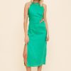 Women Suboo Wedding Guest | Suboo Elodie Midi Dress With Waist Detail-Green