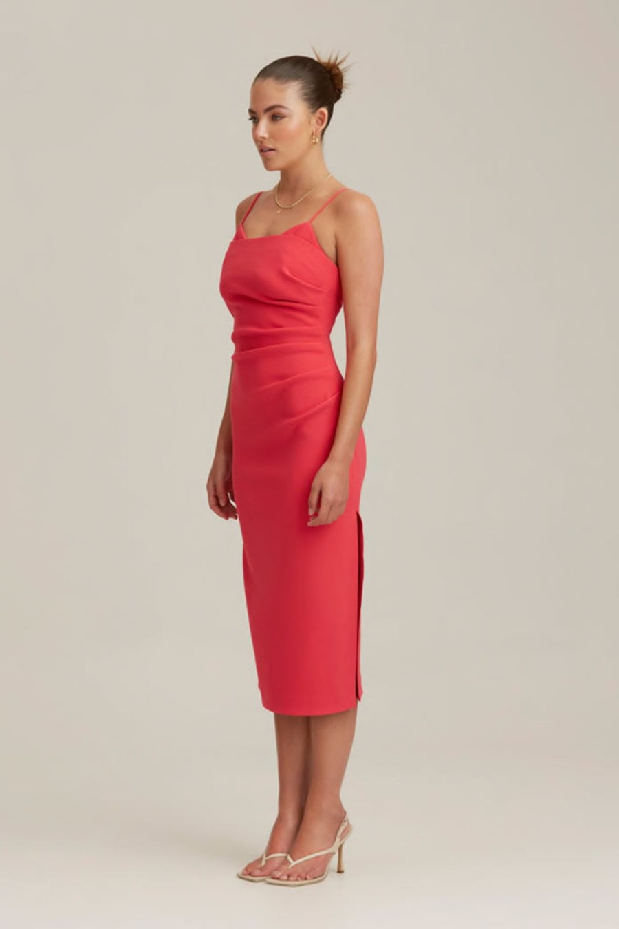 Women Finders Keepers Party | Finders Keepers Emily Midi Dress-Raspberry