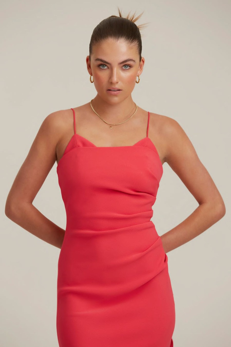 Women Finders Keepers Party | Finders Keepers Emily Midi Dress-Raspberry