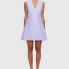 Women Leo Lin Wedding Guest | Leo Lin Briana V Neck Mini Dress-Lilac