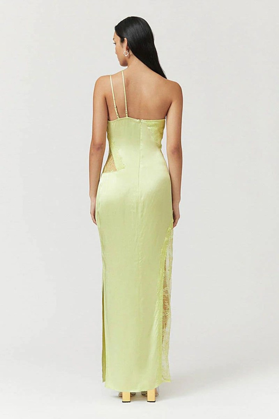 Women Suboo Wedding Guest | Suboo Nicky One Shoulder Maxi Dress-Green Celery