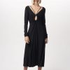 Women Dress Hire AU Wedding Guest | Nicola Finetti Doriana Ruched Keyhole Dress-Black