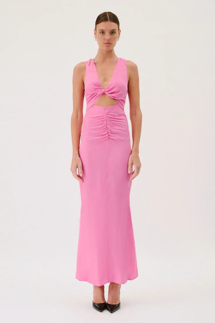 Women Suboo Wedding Guest | Suboo Jasper Sleeveless Twist Front Maxi Dress-Pink