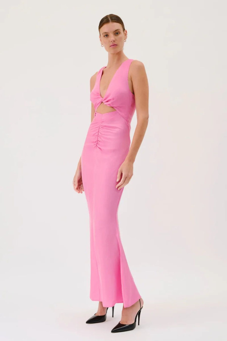 Women Suboo Wedding Guest | Suboo Jasper Sleeveless Twist Front Maxi Dress-Pink