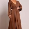 Women Pasduchas Wedding Guest | Pasduchas Providence Sleeve Midi-Brownie