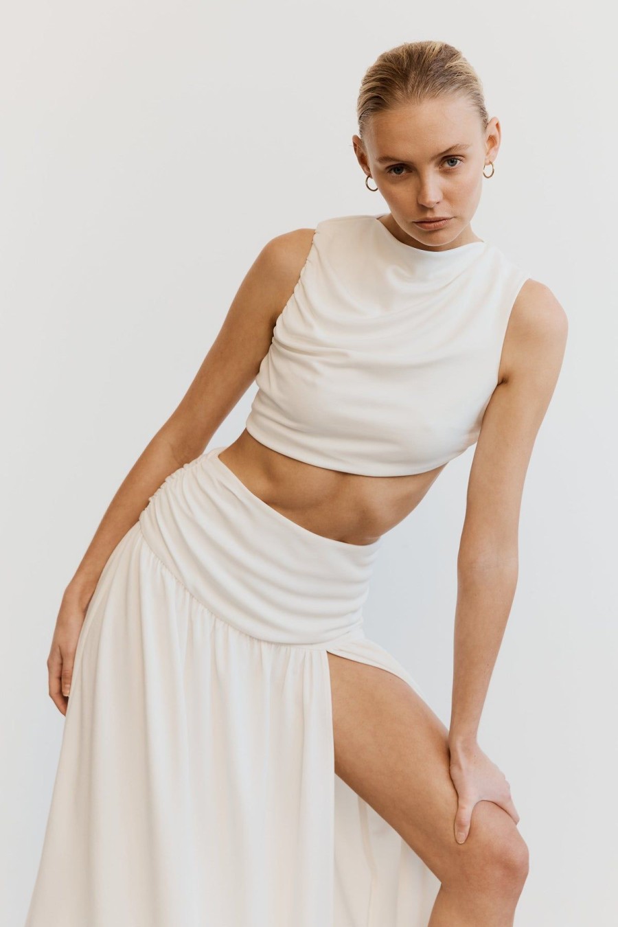 Women Third Form Sets | Third Form Marble Gathered Side Tank Top-Off White