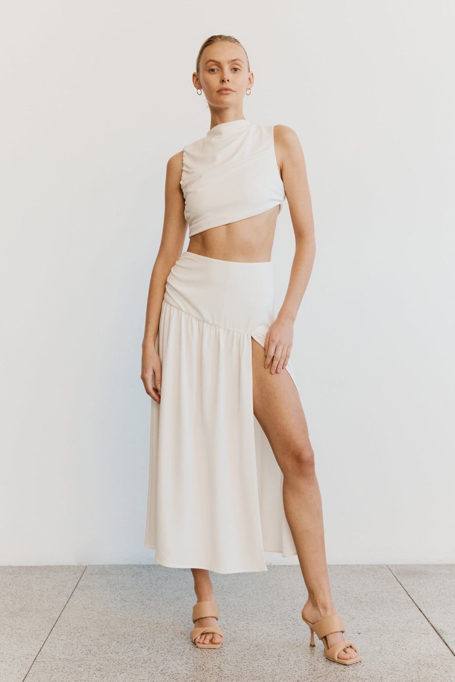 Women Third Form Sets | Third Form Marble Gathered Side Tank Top-Off White