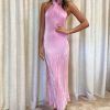 Women L'idee Wedding Guest | L'Idee Soiree Pleated Halter Dress-Pink