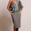 Women Pasduchas Wedding Guest | Pasduchas Siren Drape Midi Dress-Sage