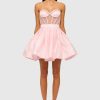 Women Leo Lin Wedding Guest | Leo & Lin Eliza Structured Mini Dress-Pink